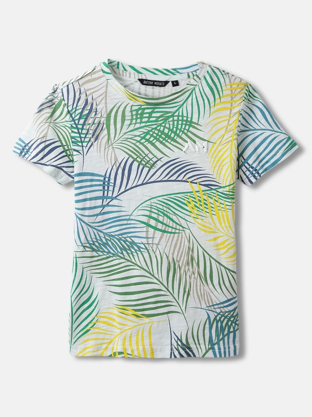 

Antony Morato Boys Floral Printed Round Neck Cotton T-shirt, White