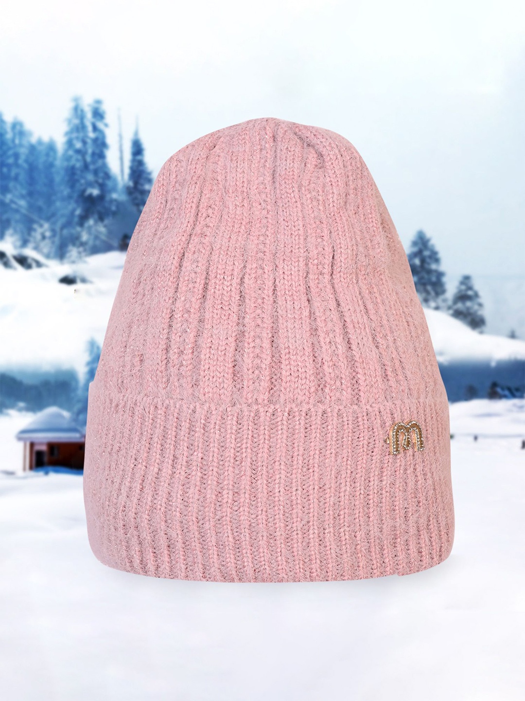 

LOOM LEGACY Women Solid Beanie, Pink