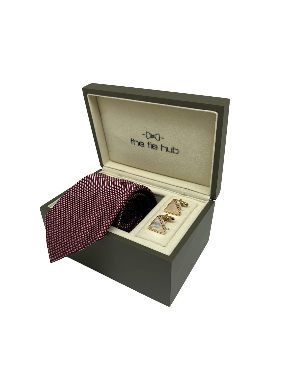 

The Tie Hub Men Accessory Gift Set of, Maroon