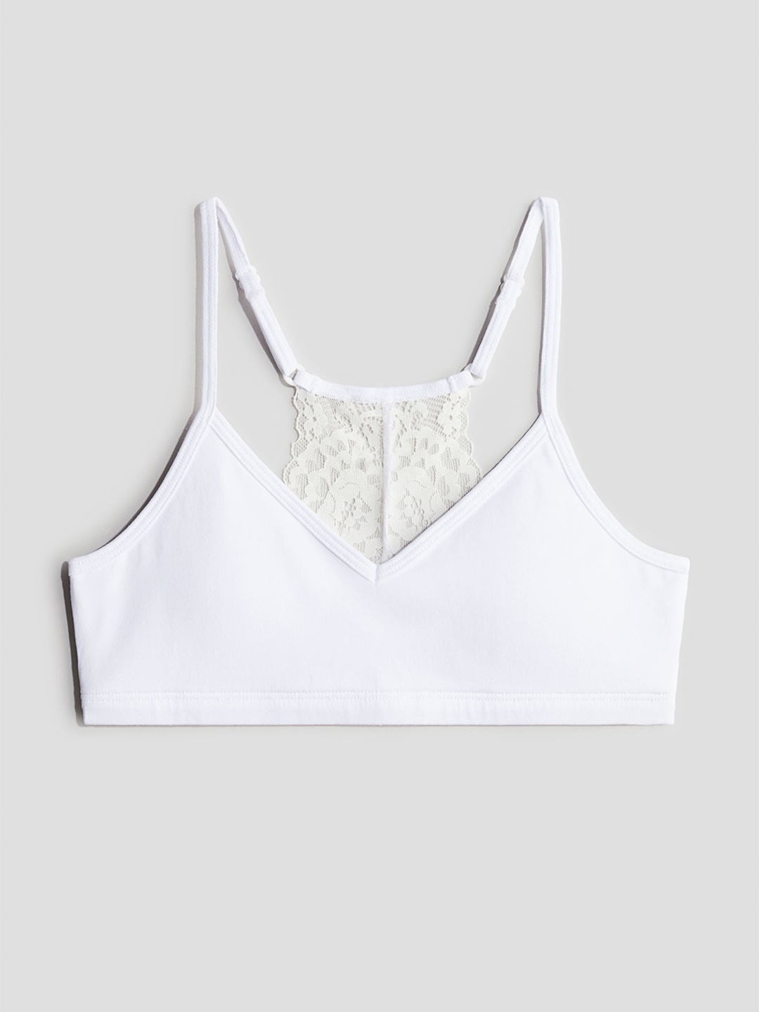 

H&M Girls Lace-Detail Crop Tops, White