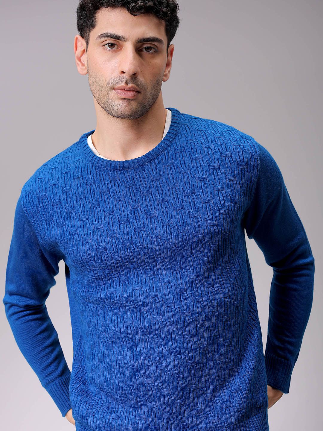 

The Indian Garage Co Men Pullover Sweater, Blue