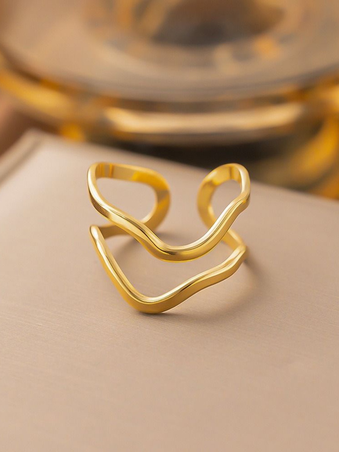 

MYKI Gold-Plated Stainless Steel Aesthetic Finger Ring