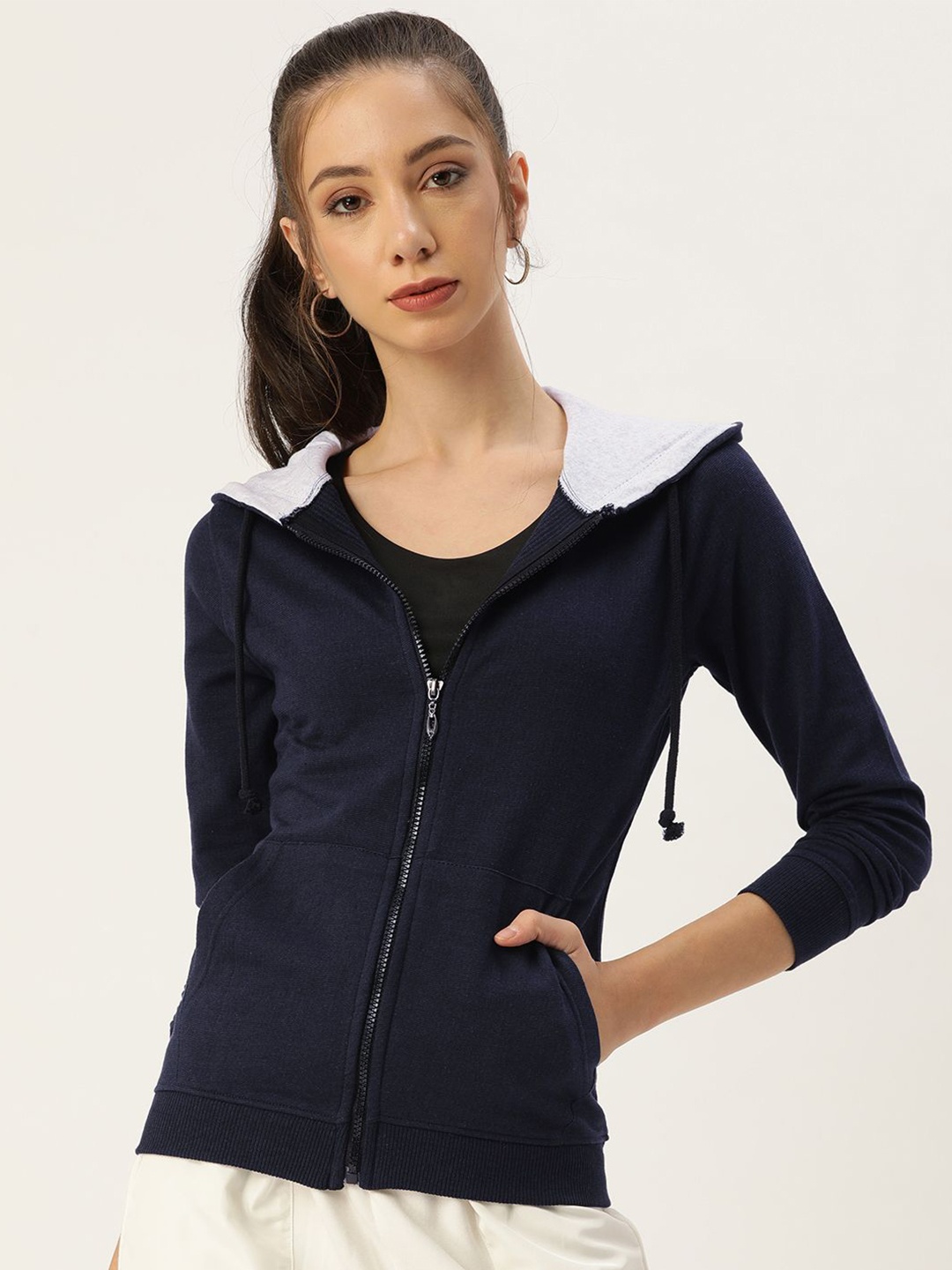 

ARISE Women Hooded Sweatshirt, Navy blue