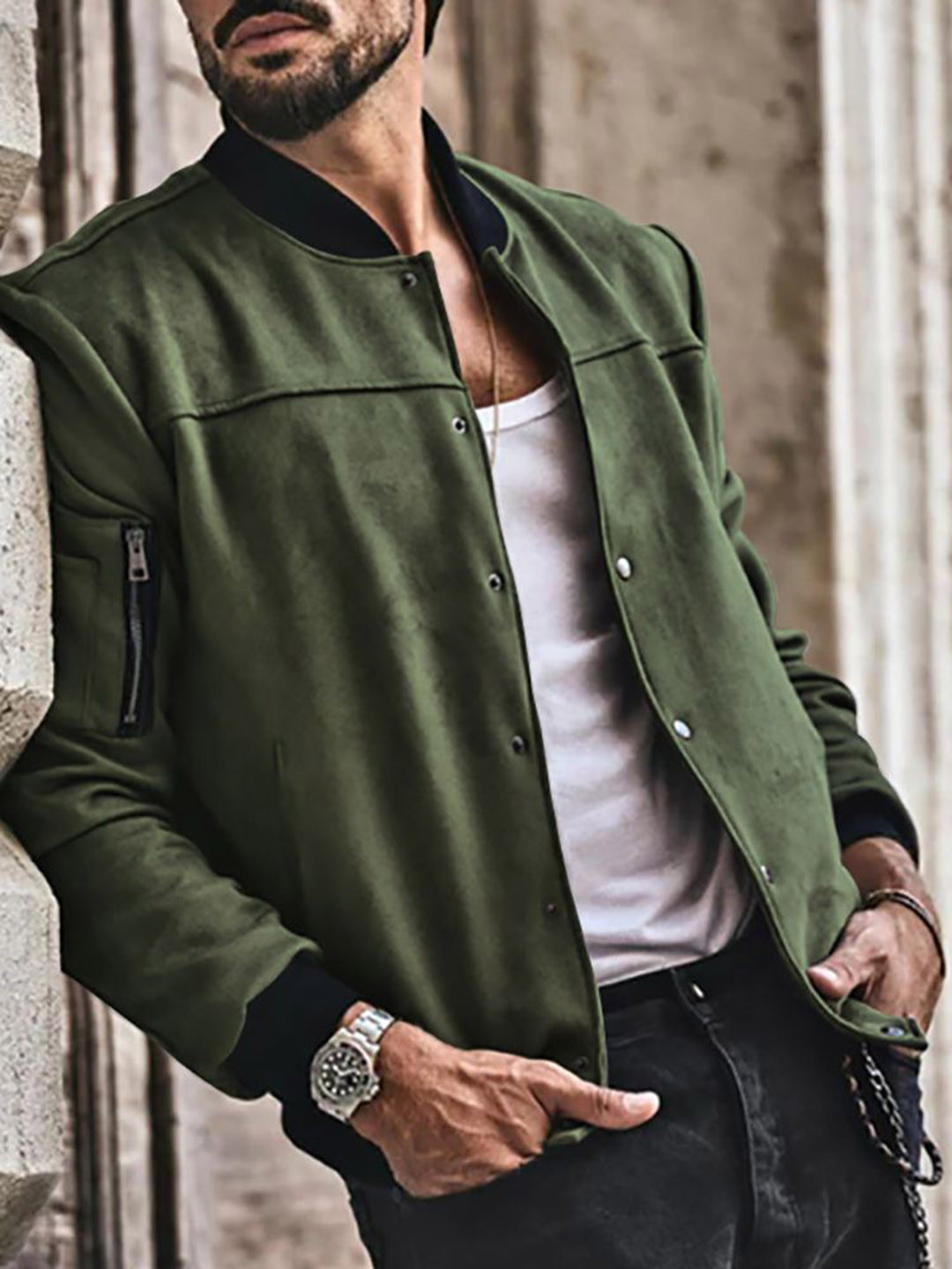 

StyleCast x Revolte Men Tailored Jacket, Green