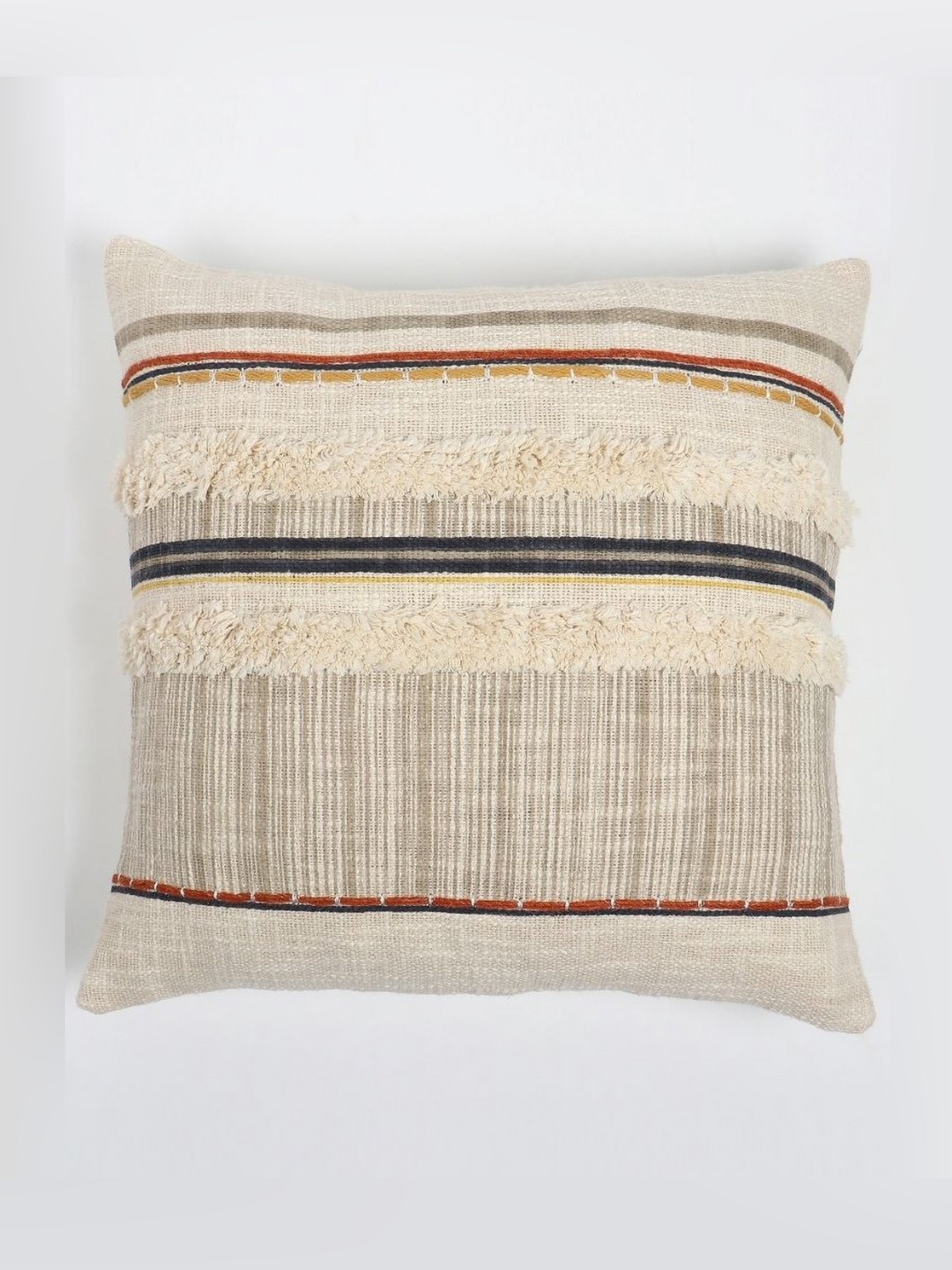 

Art Avenue White & Beige Embroidered Square Cushion Covers