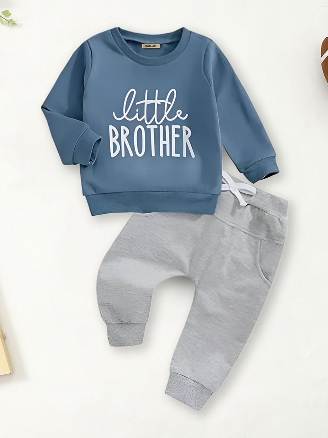 

INCLUD Boys Round Neck Printed Sweatshirt with Joggers, Blue