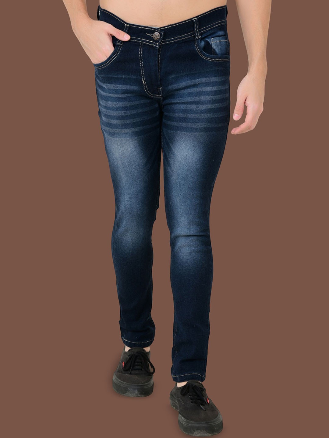 

LINARIA Men Classic Slim Fit Heavy Fade Jeans, Blue