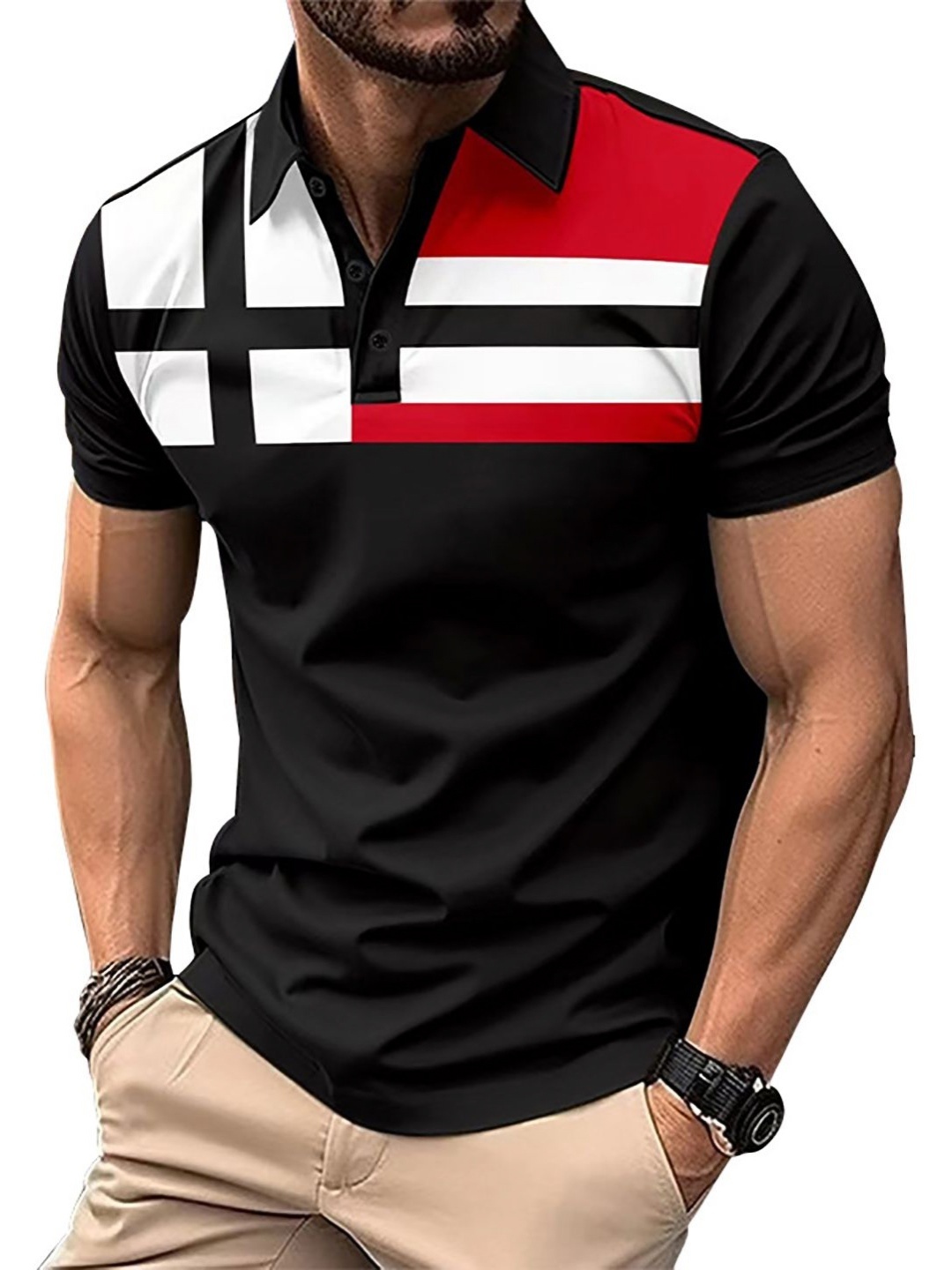 

StyleCast x Revolte Men Solid Polo Collar T-shirt, Red
