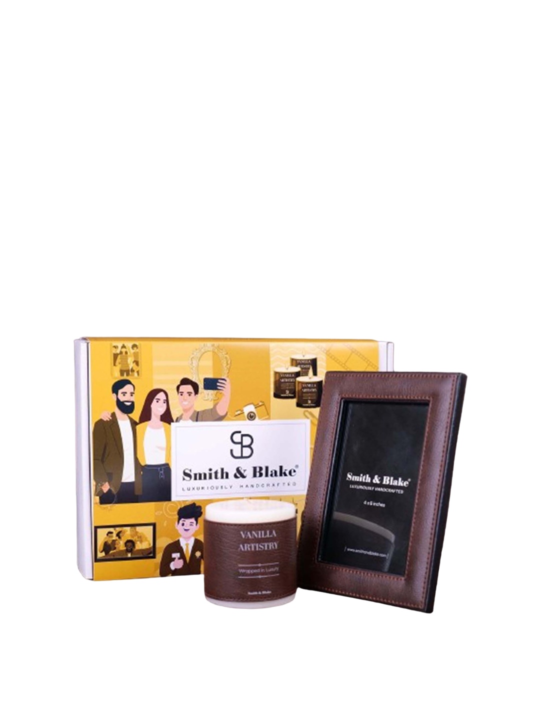 

Smith & Blake 2 Pcs Photo Frame & Candle Combo Gift Set, Black