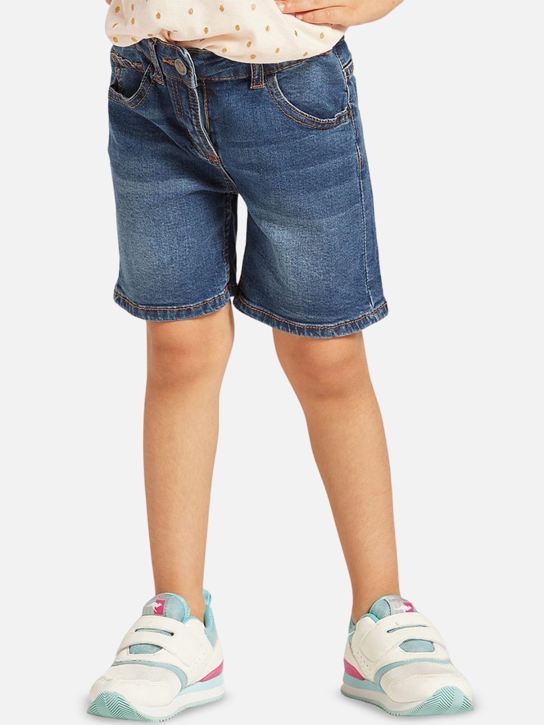 

Juniors by Babyshop Girls Washed Denim Mid-Rise Above Knee Denim Shorts, Blue