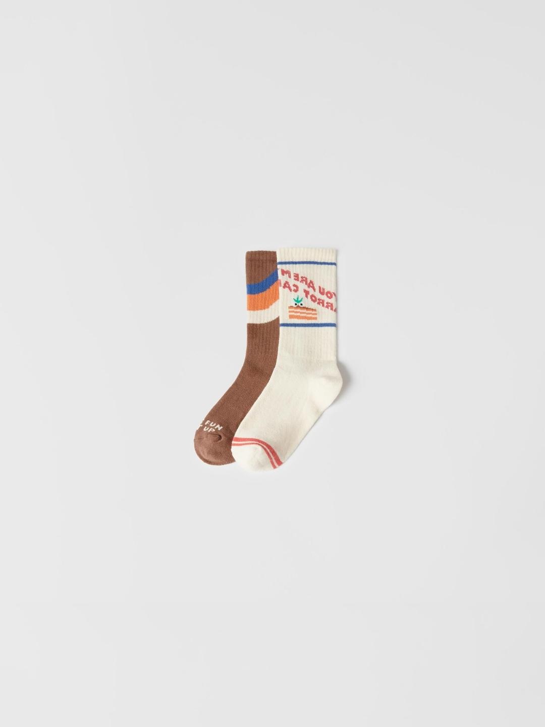 

ZARA Kids-Unisex Beige Socks