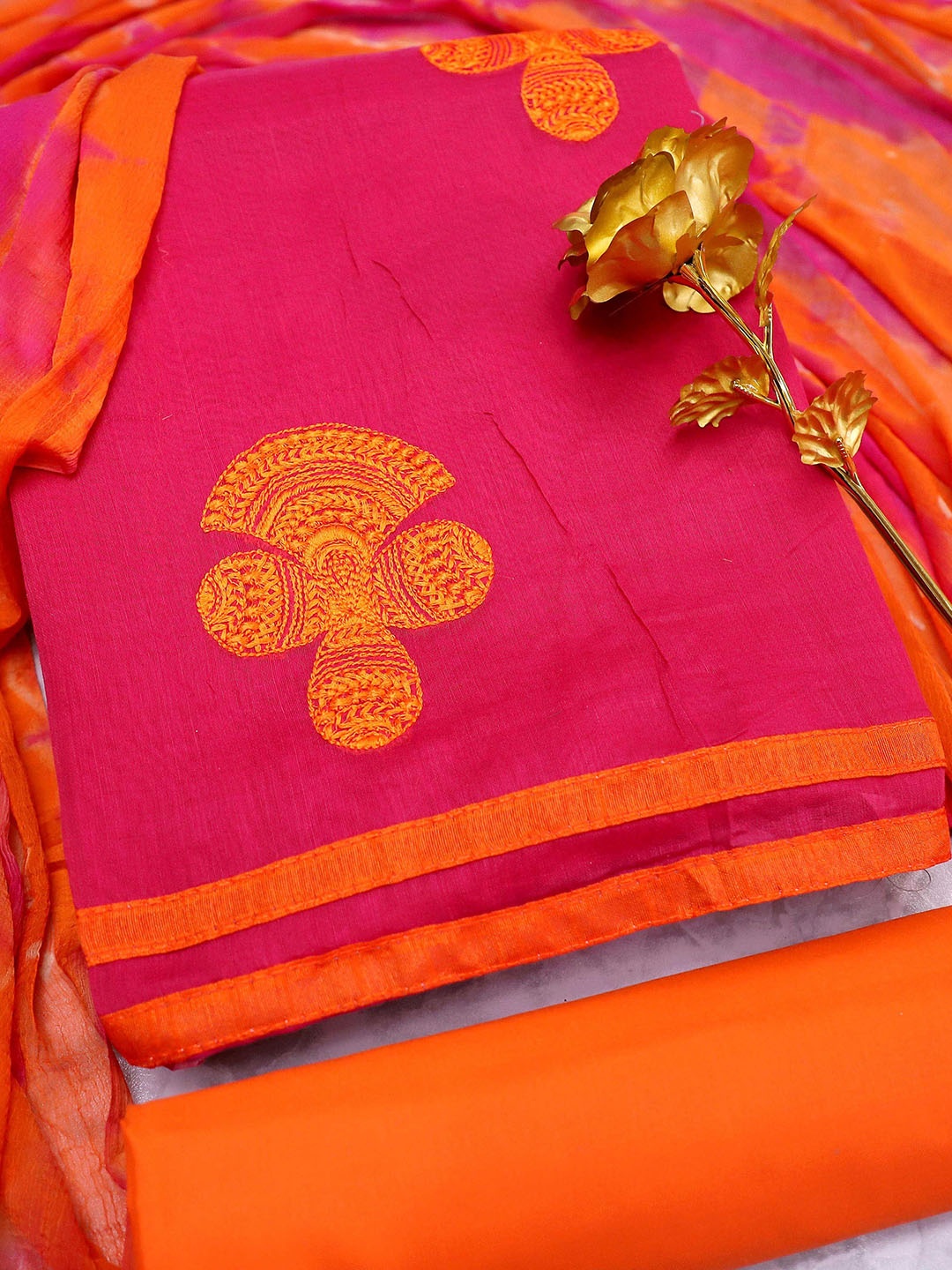 

Maroosh Embroidered Unstitched Dress Material, Pink