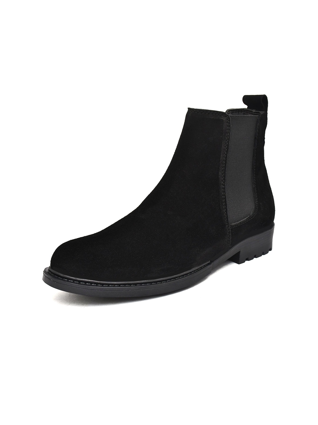 

Warnex Men Round Toe Block Heel Chelsea Boots, Black