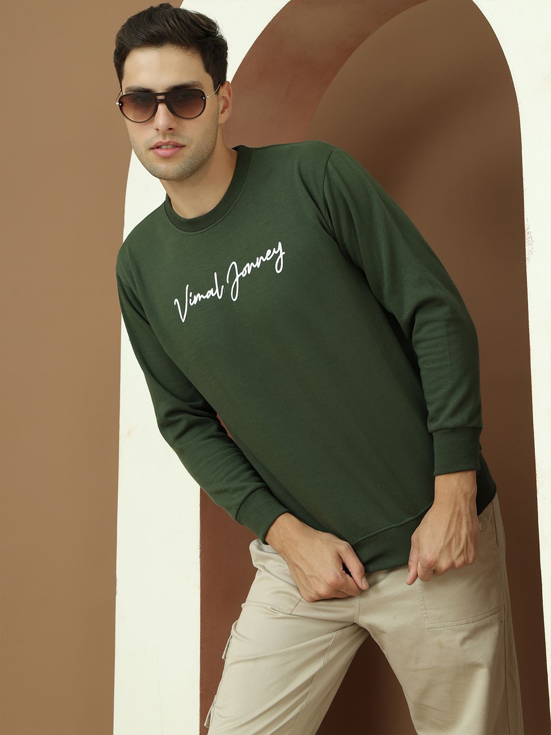 

MACK JONNEY Men Printed Sweatshirt, Green