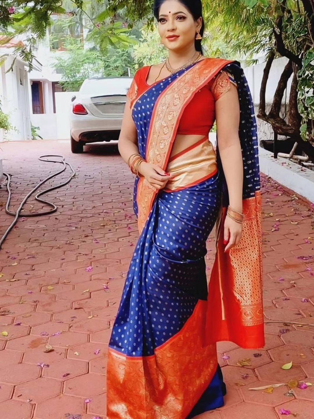 

Visit Wear Woven Design Zari Pure Silk Banarasi Saree, Blue