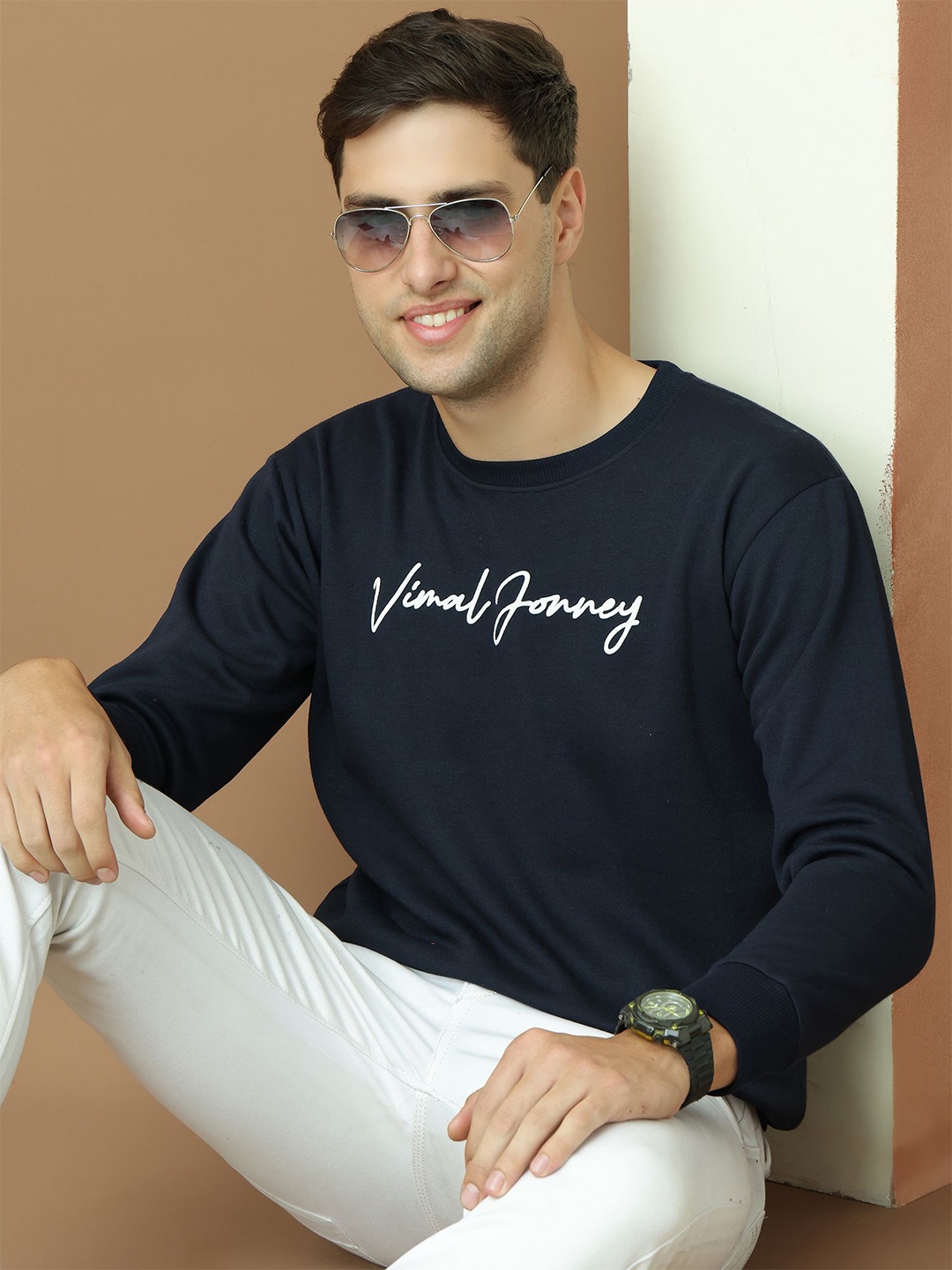 

VIMAL JONNEY Men Printed Sweatshirt, Blue