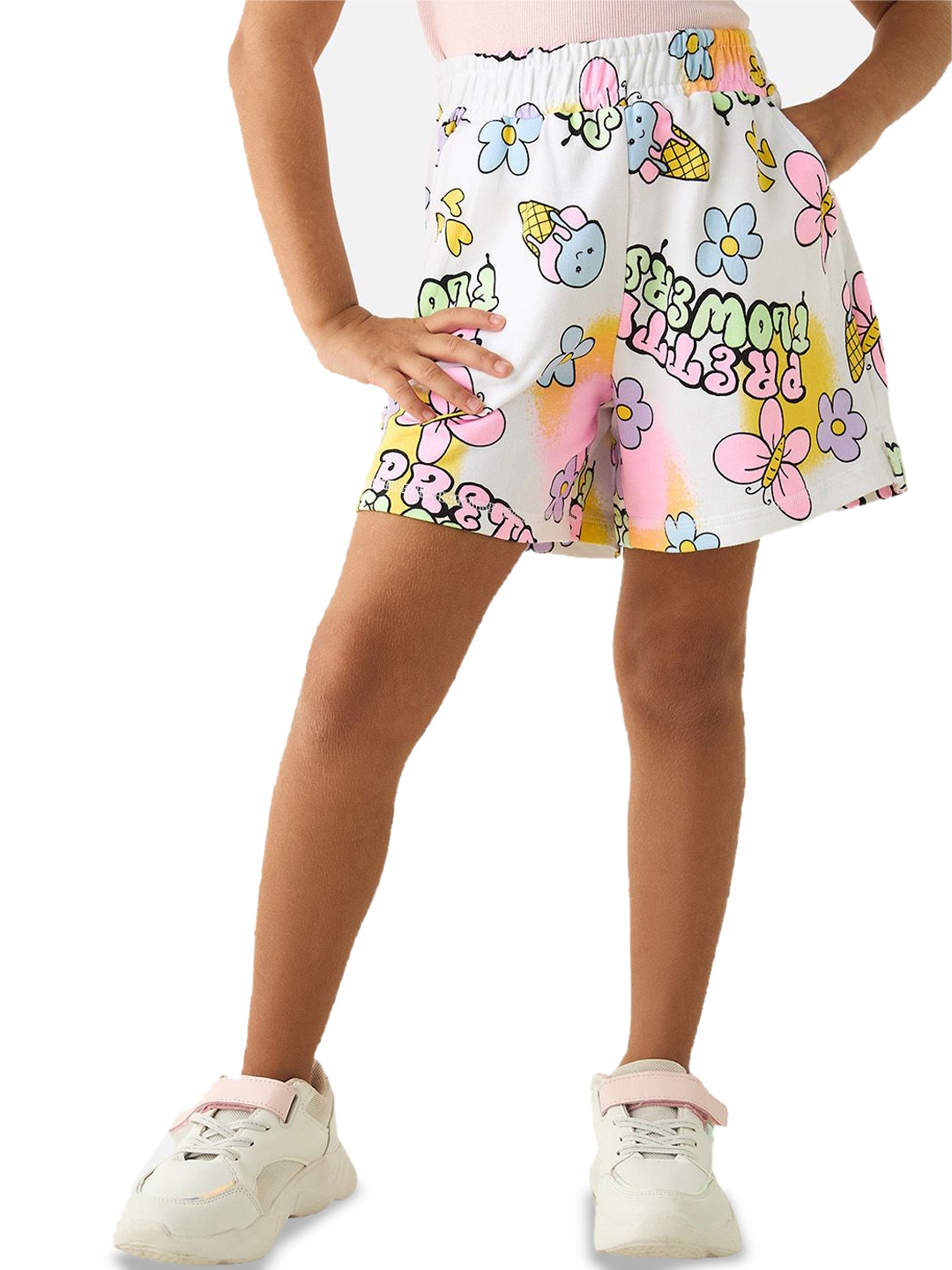 

Juniors by Babyshop Girls Floral Printed Shorts, White
