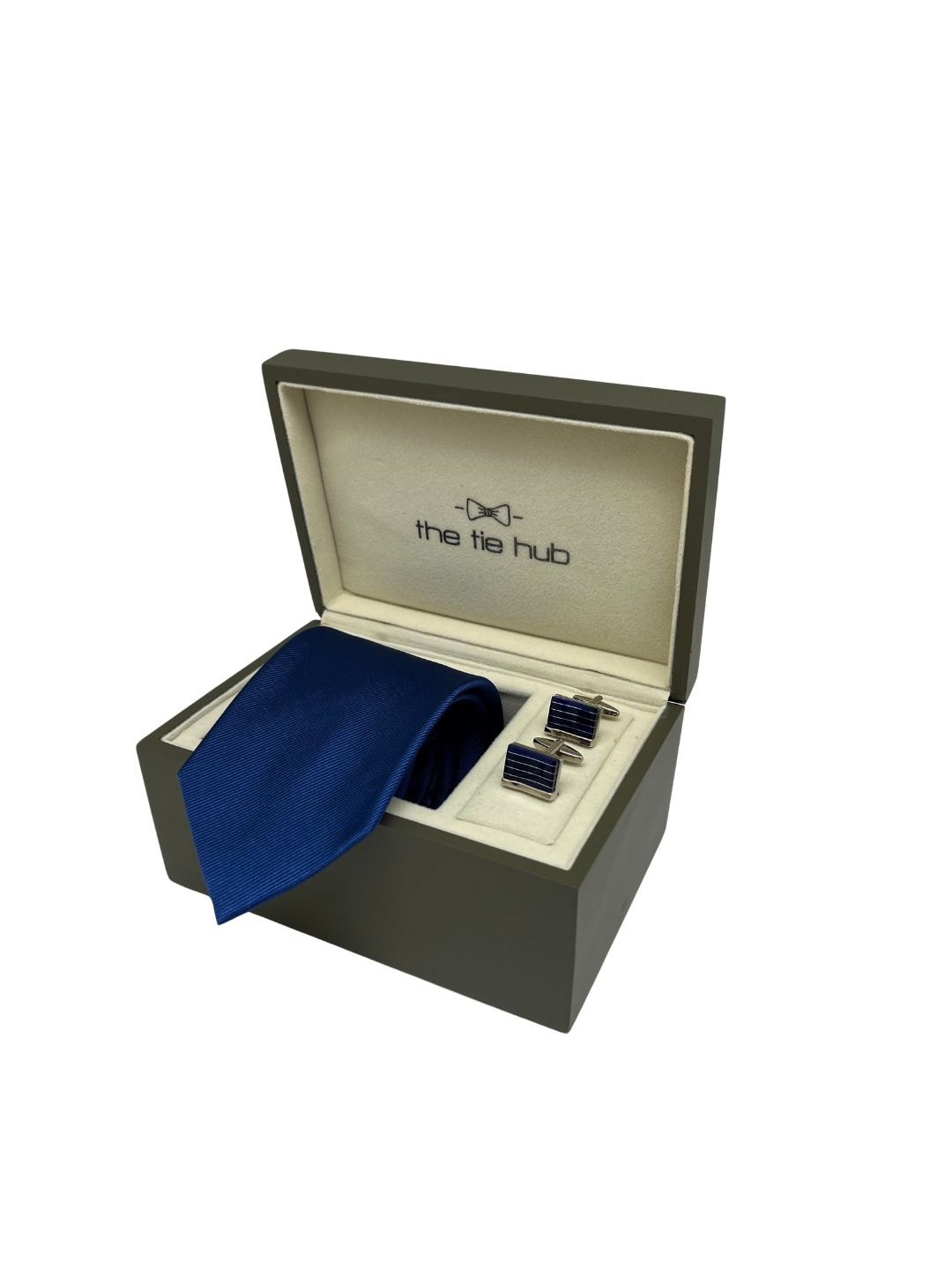 

The Tie Hub Men Neck Tie & Cufflinks Accessory Gift Set, Blue