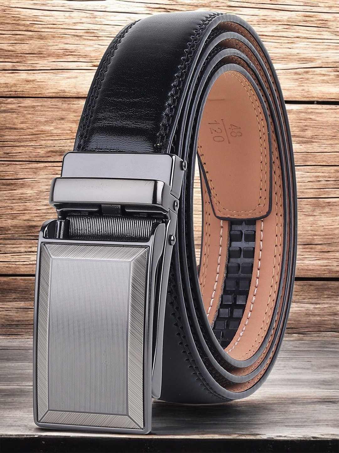 

ZORO Men Solid PU Belt, Black