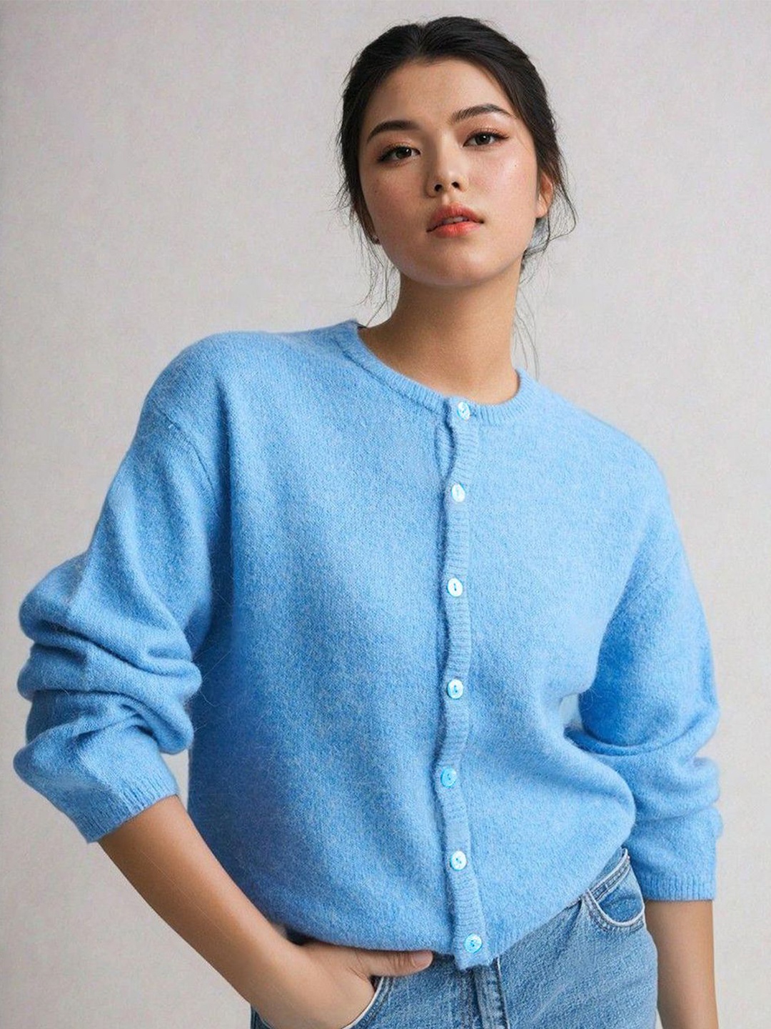 

Kotty Women Cotton Solid Sweaters, Blue