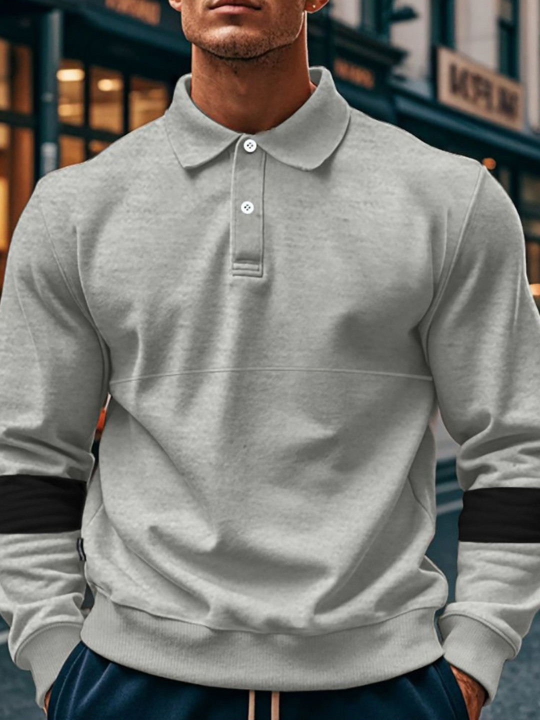 

StyleCast x Revolte Men Solid Polo Collar T-shirt, Grey