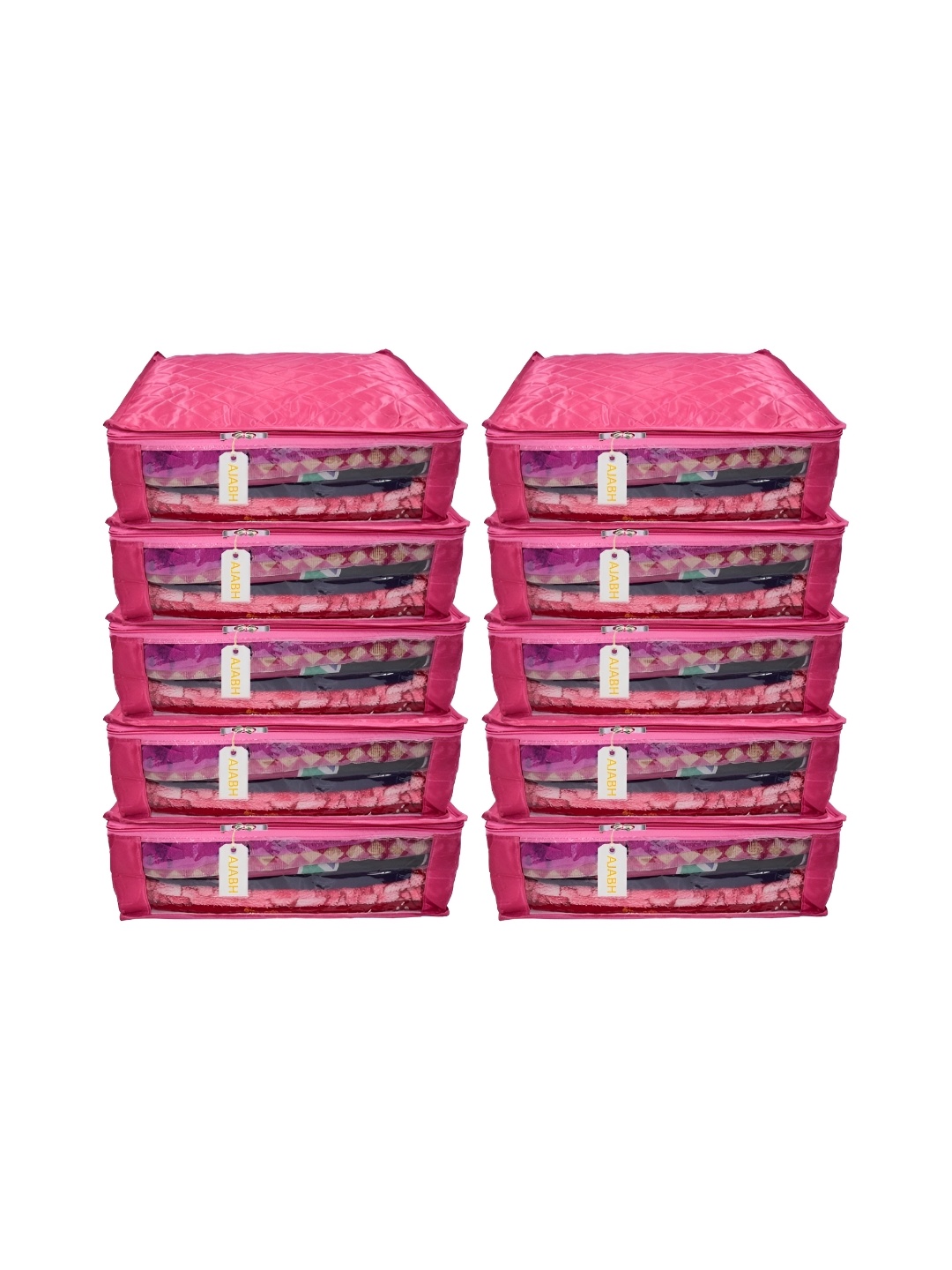 

Ajabh Pink 10 Pieces Satin Drawer Organisers