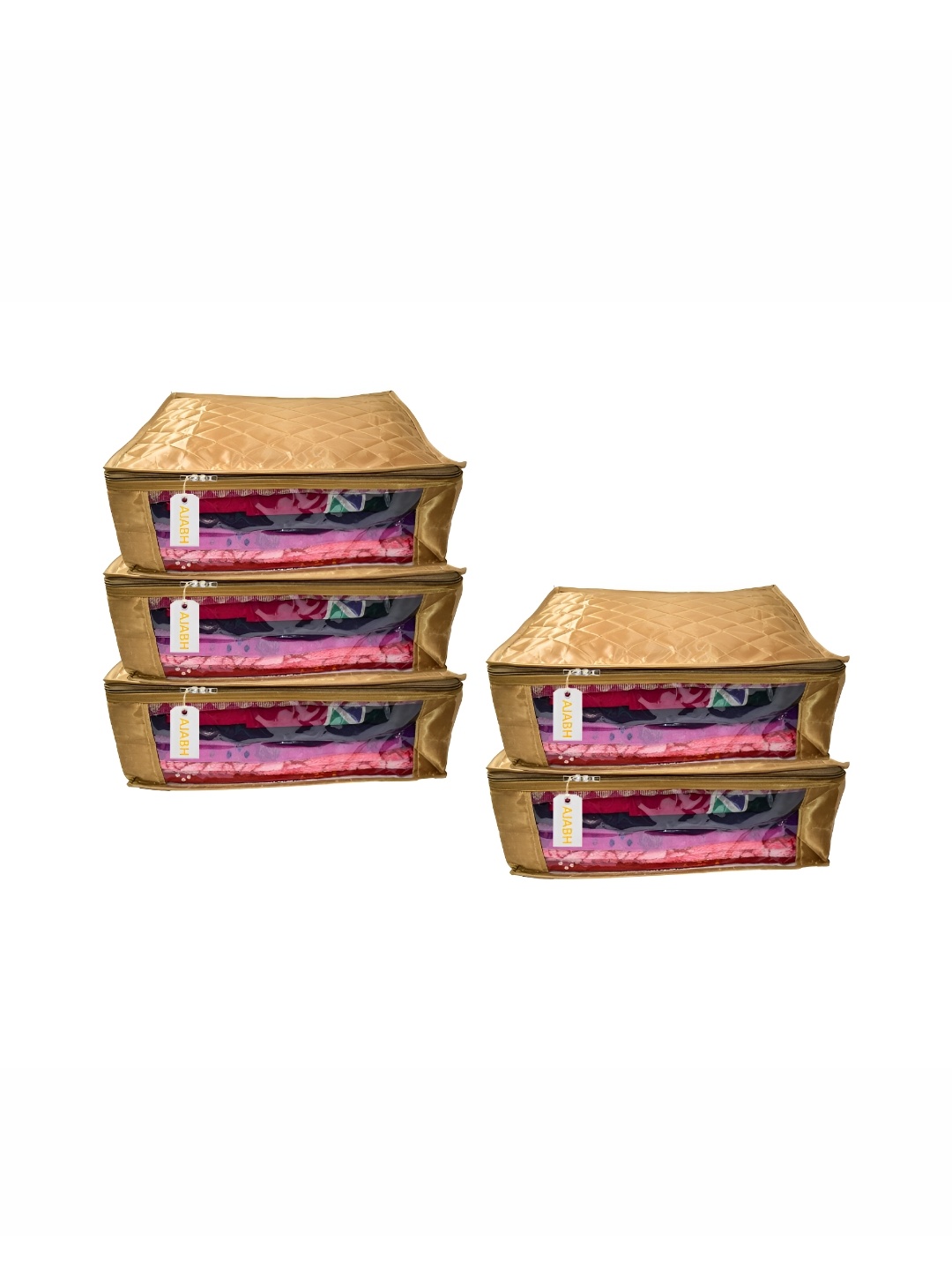 

Ajabh Gold Toned 5 Pieces Satin Drawer Organisers