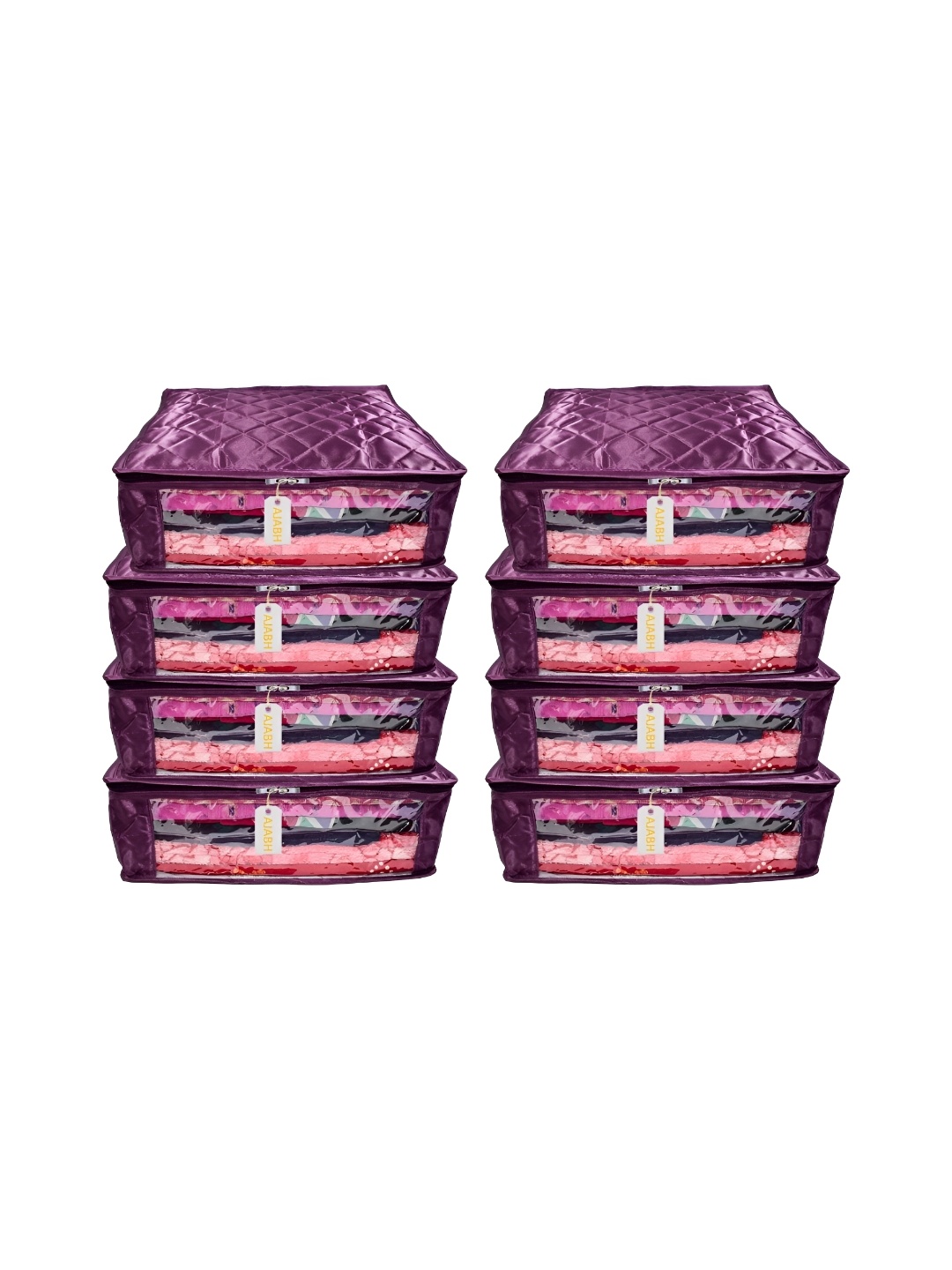 

Ajabh Purple 8 Pieces Satin Drawer Organisers