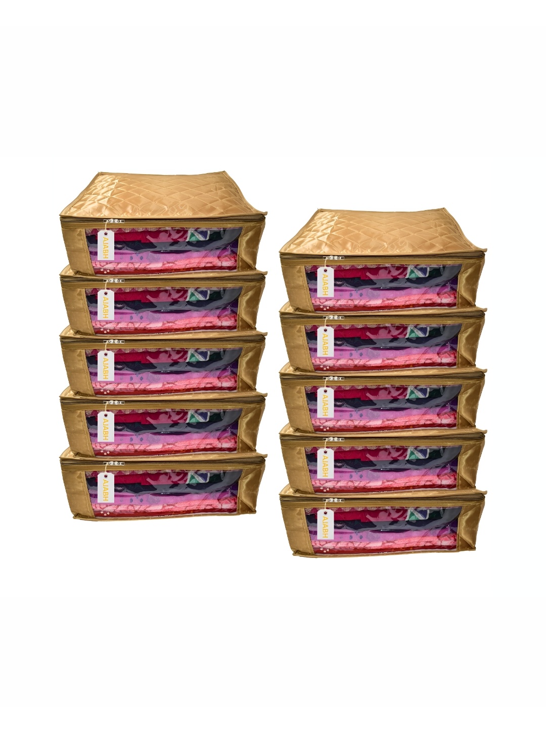 

Ajabh Gold Toned 10 Pieces Satin Drawer Organisers