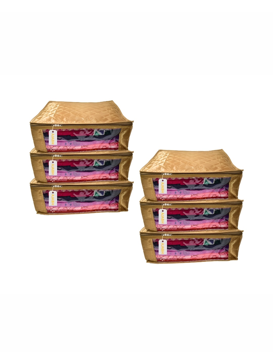 

Ajabh Gold Toned 6 Pieces Satin Drawer Organisers