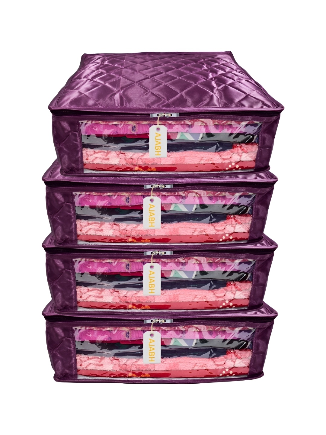 

Ajabh Purple 4 Pieces Satin Drawer Organisers
