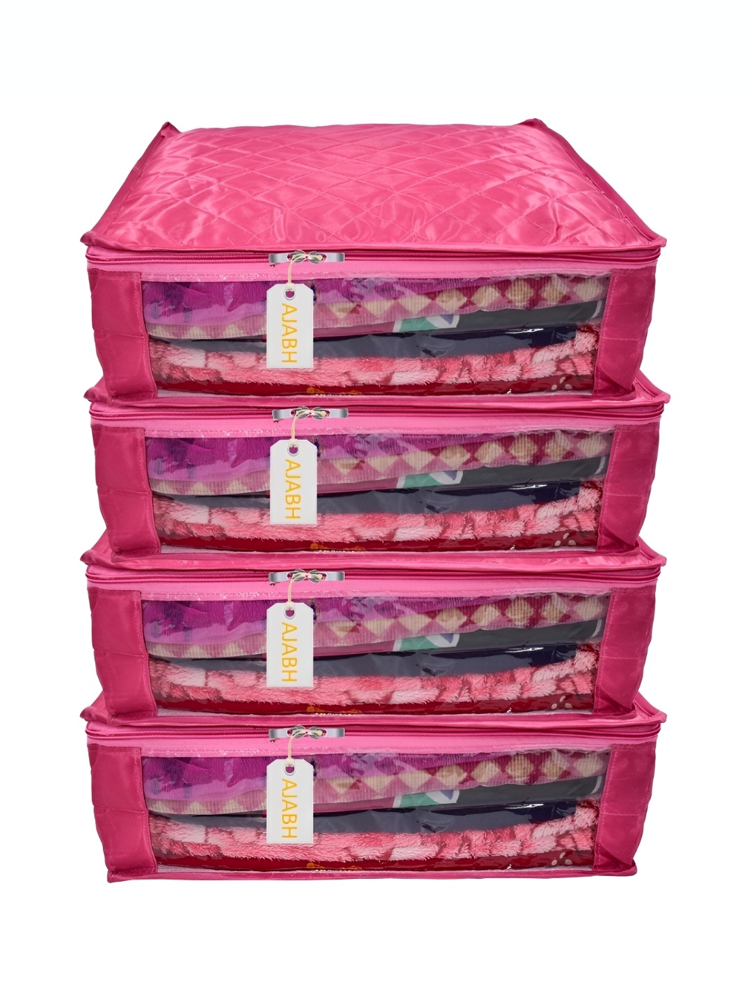 

Ajabh Pink 4 Pieces Satin Drawer Organisers