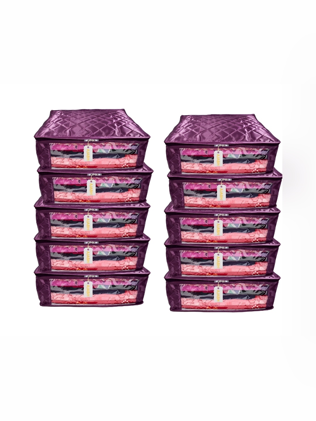 

Ajabh Purple 10 Pieces Satin Drawer Organisers