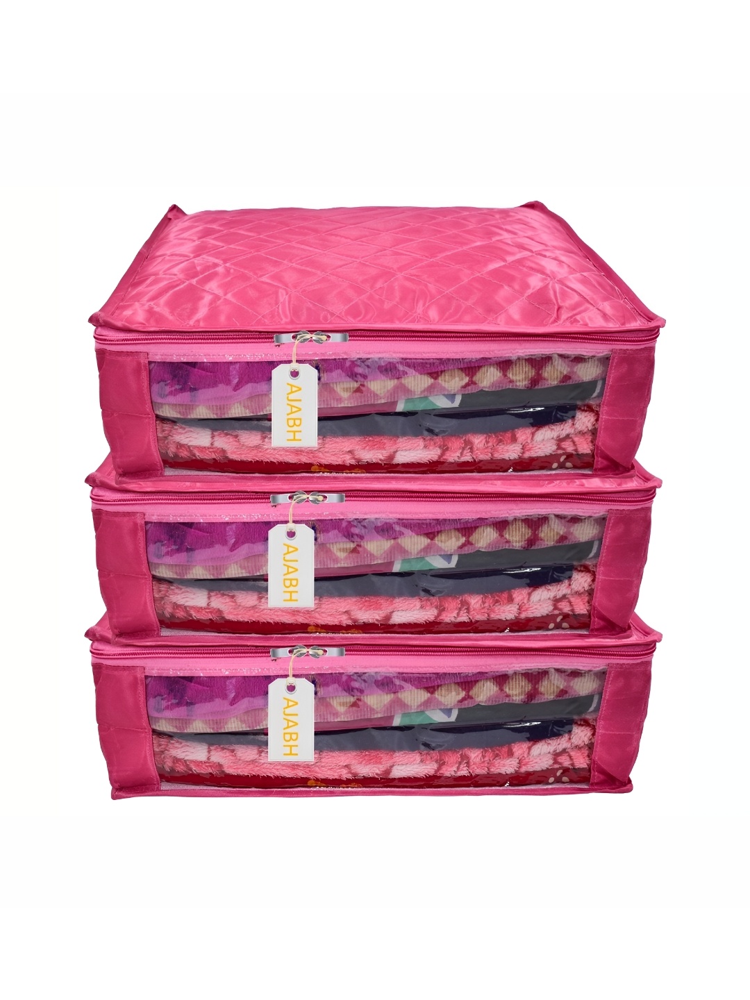 

Ajabh Pink 3 Pieces Satin Drawer Organisers