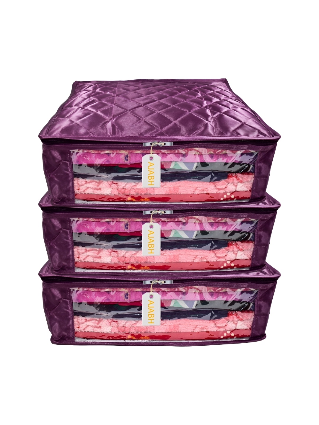 

Ajabh Purple 3 Pieces Satin Drawer Organisers