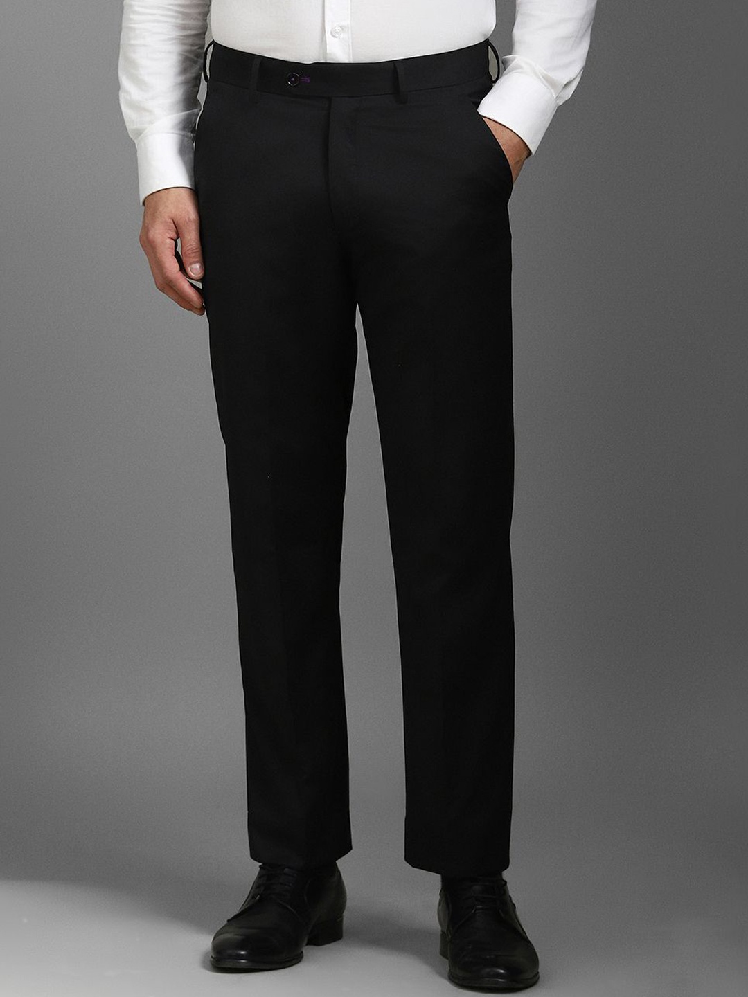 

Luxure by Louis Philippe Men Mid-Rise Slim Fit Formal Trousers, Black