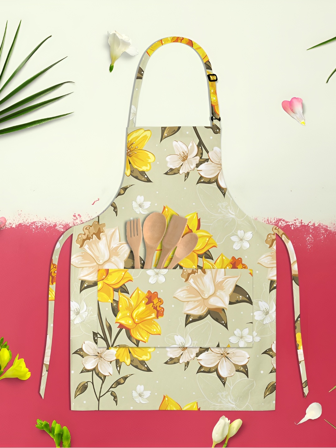 

ArtzFolio Kids Green & Yellow Printed Cotton Aprons