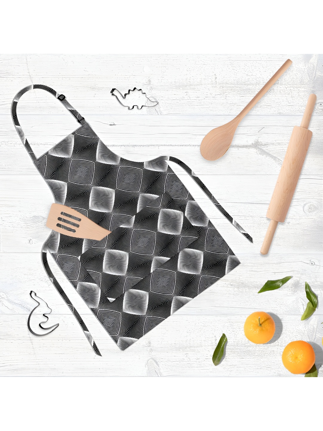 

ArtzFolio Kids Black & White Printed Cotton Aprons