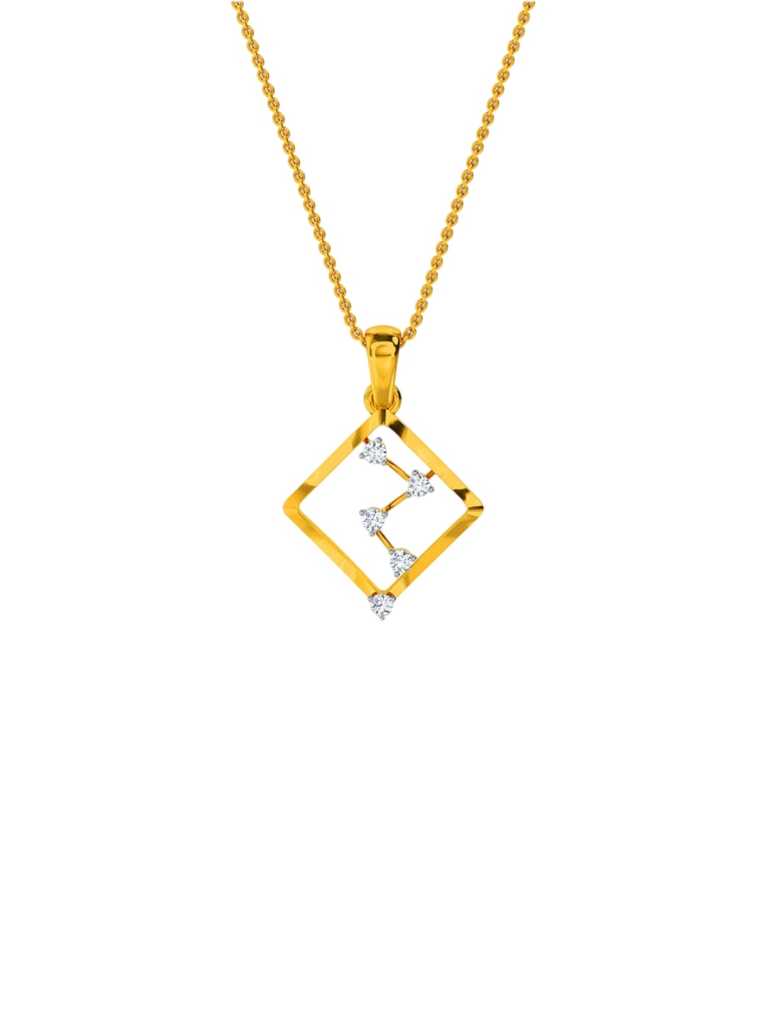 

KISNA DIAMOND AND GOLD JEWELLERY Women 18KT Yellow Gold Diamond Pendent