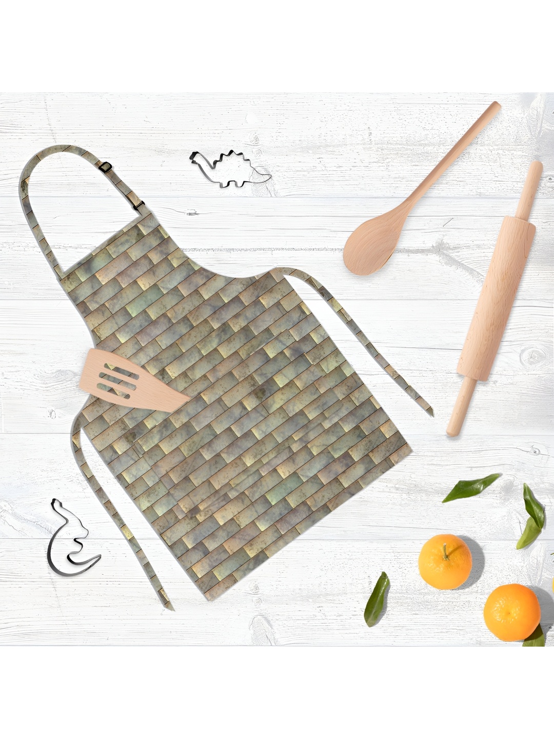

ArtzFolio Yellow & Brown Printed Cotton Aprons