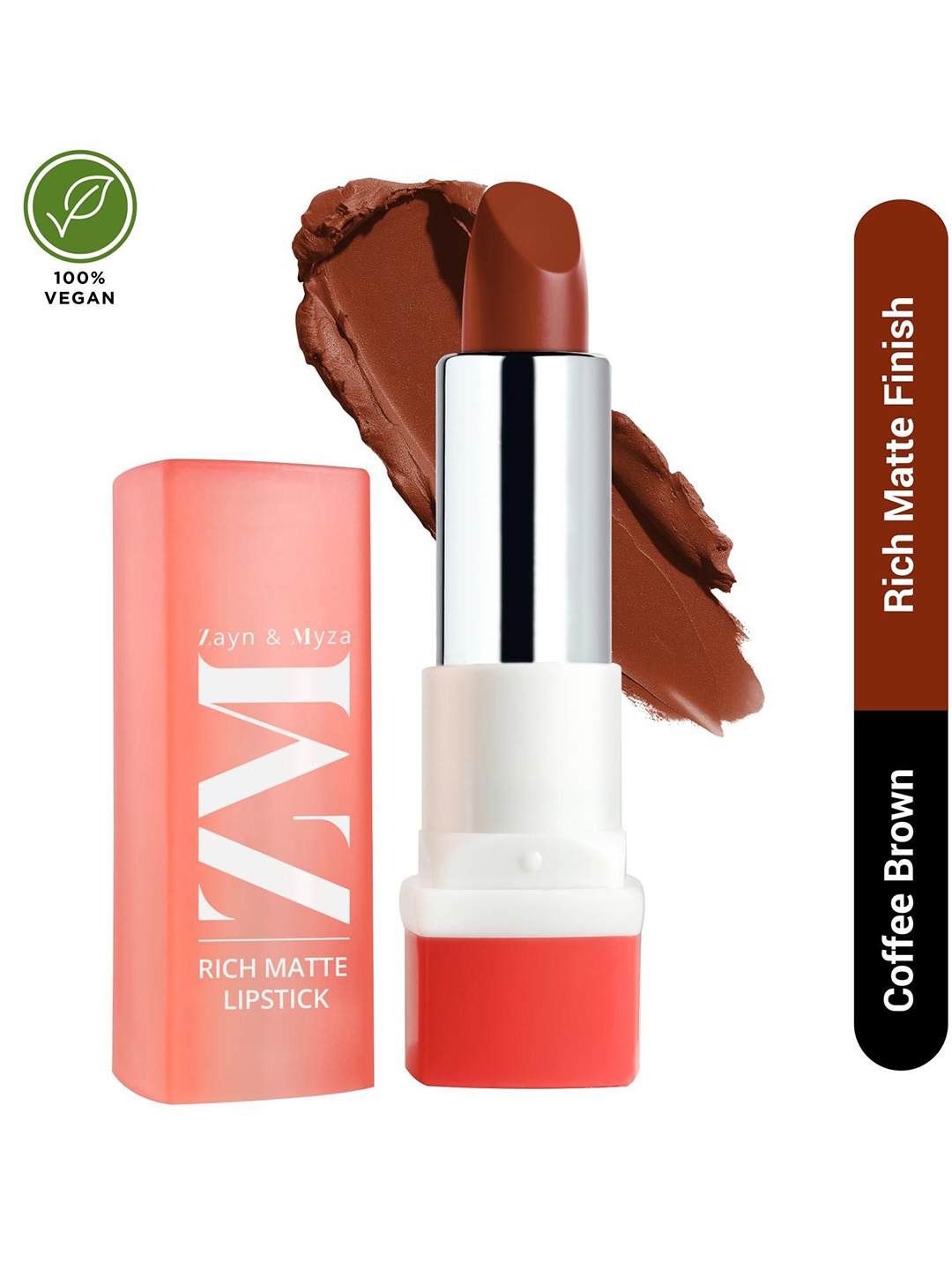 

ZM Zayn & Myza Rich Matte Finish Lipstick With Shea Butter - 4.2 g - Forbiddden, Brown