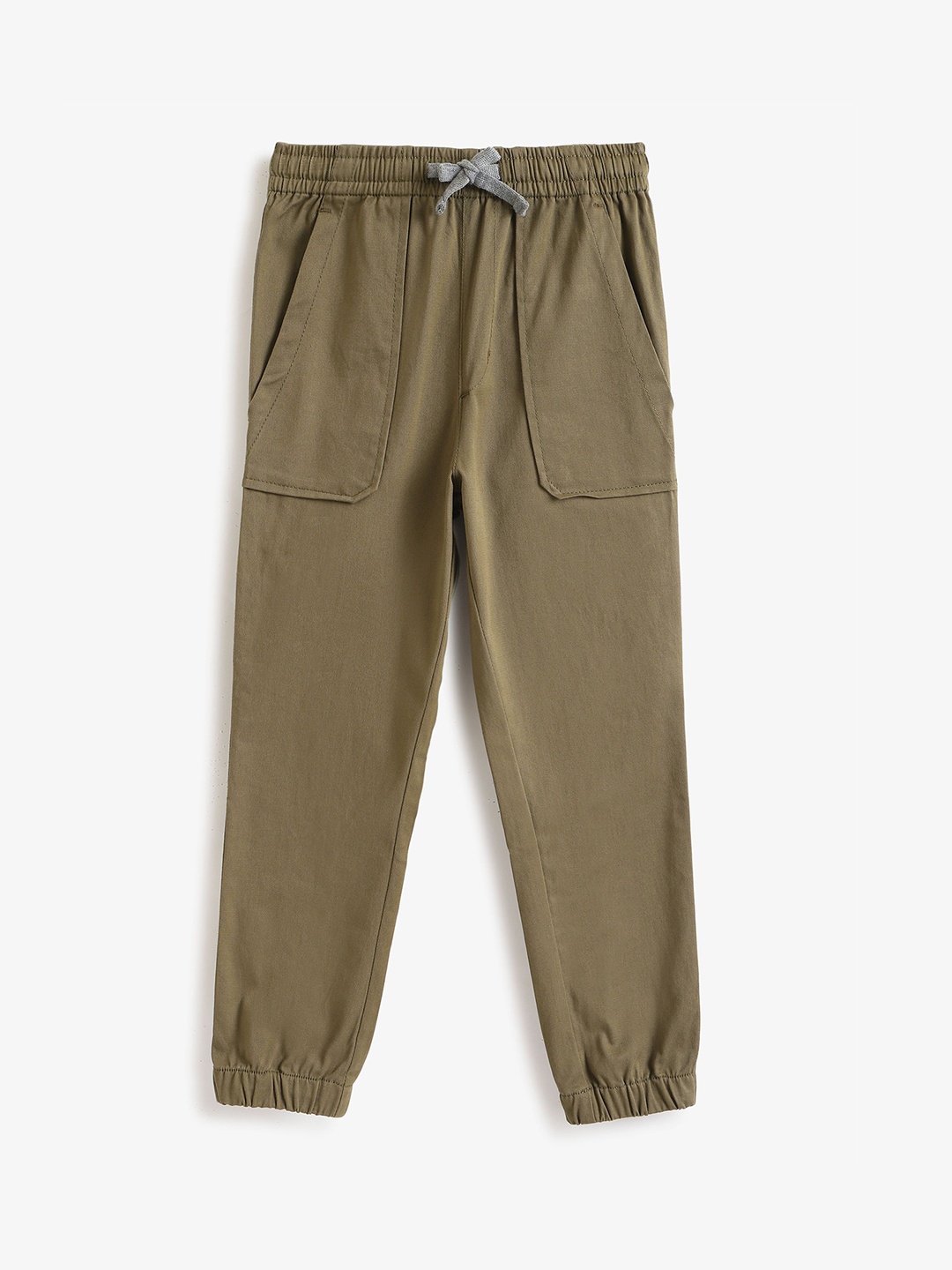 

Campana Boys Cotton Twill Regular Fit Stretchable Joggers, Green