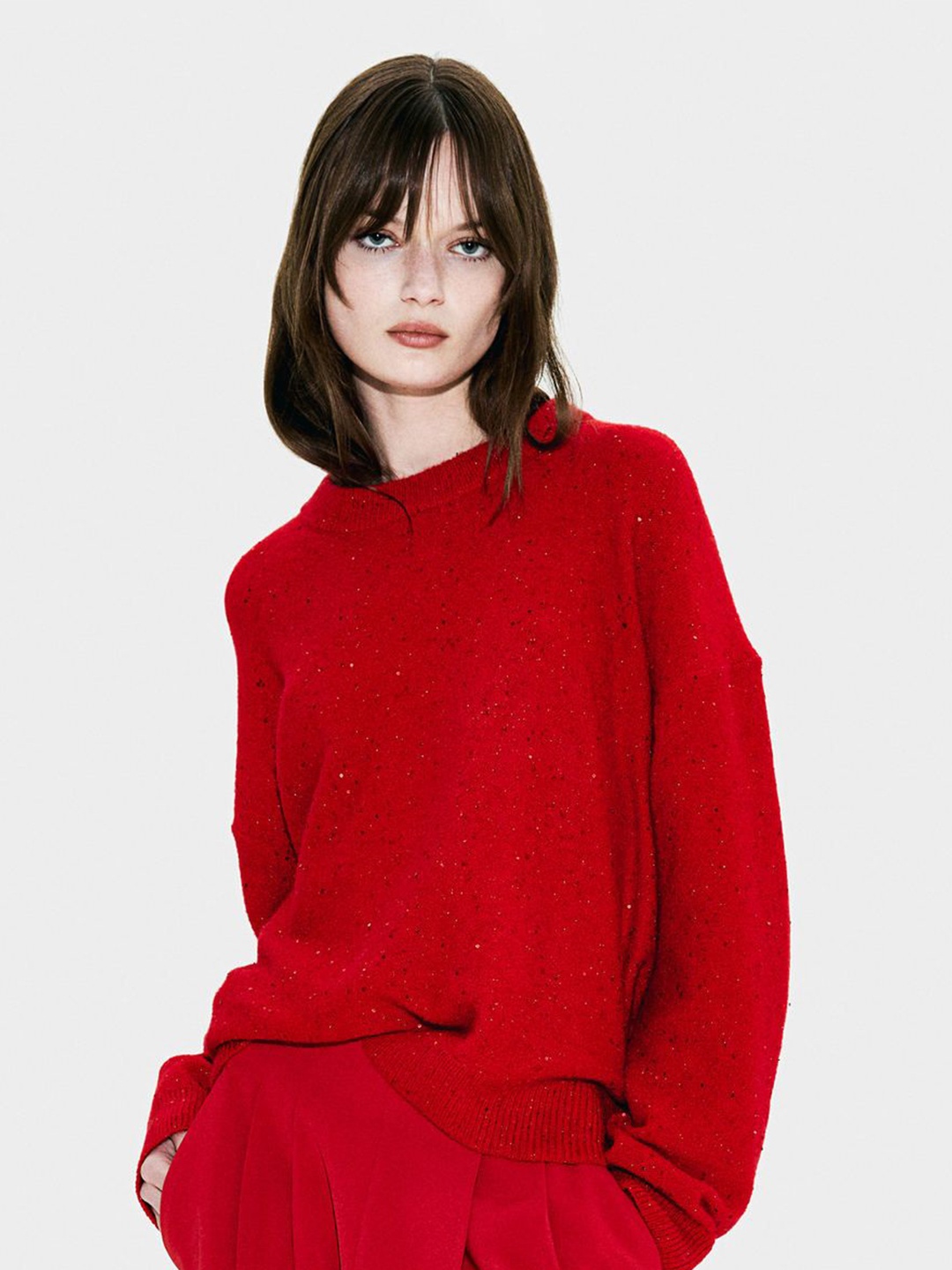 

H&M Women Embellished Jumper, Red