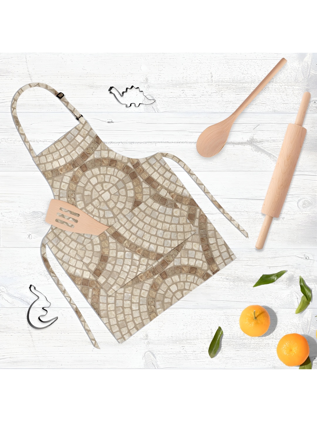 

ArtzFolio Kids Grey & Brown Printed Cotton Aprons