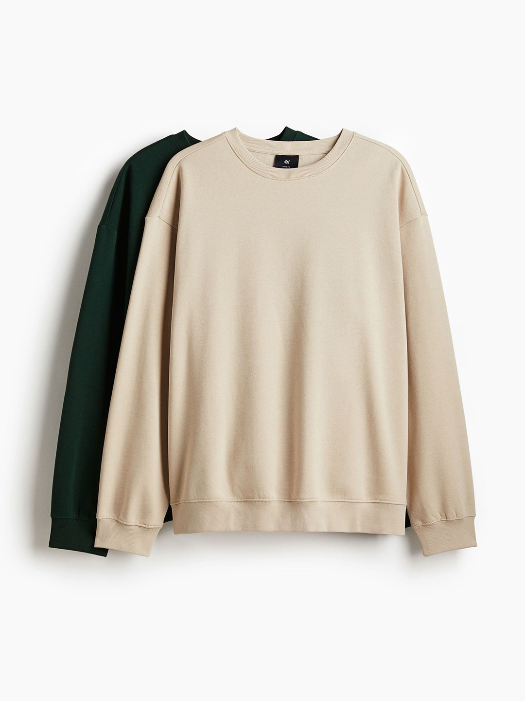 

H&M Men Pack Of 2 Loose Fit Sweatshirts, Beige
