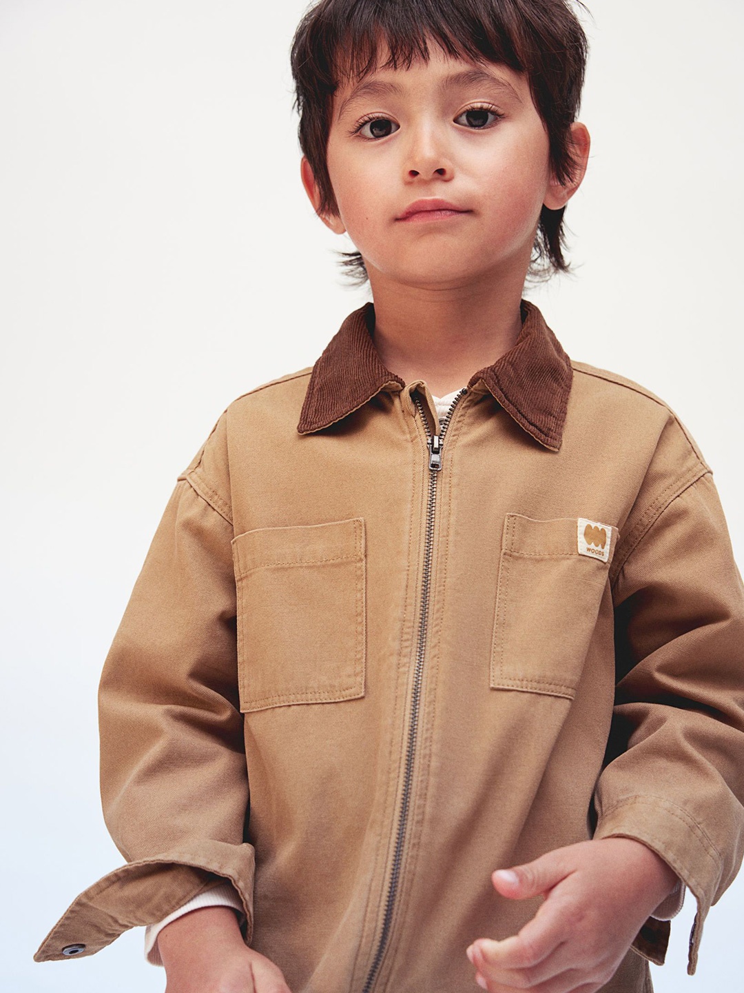 

H&M Boys Canvas Overshirt, Beige