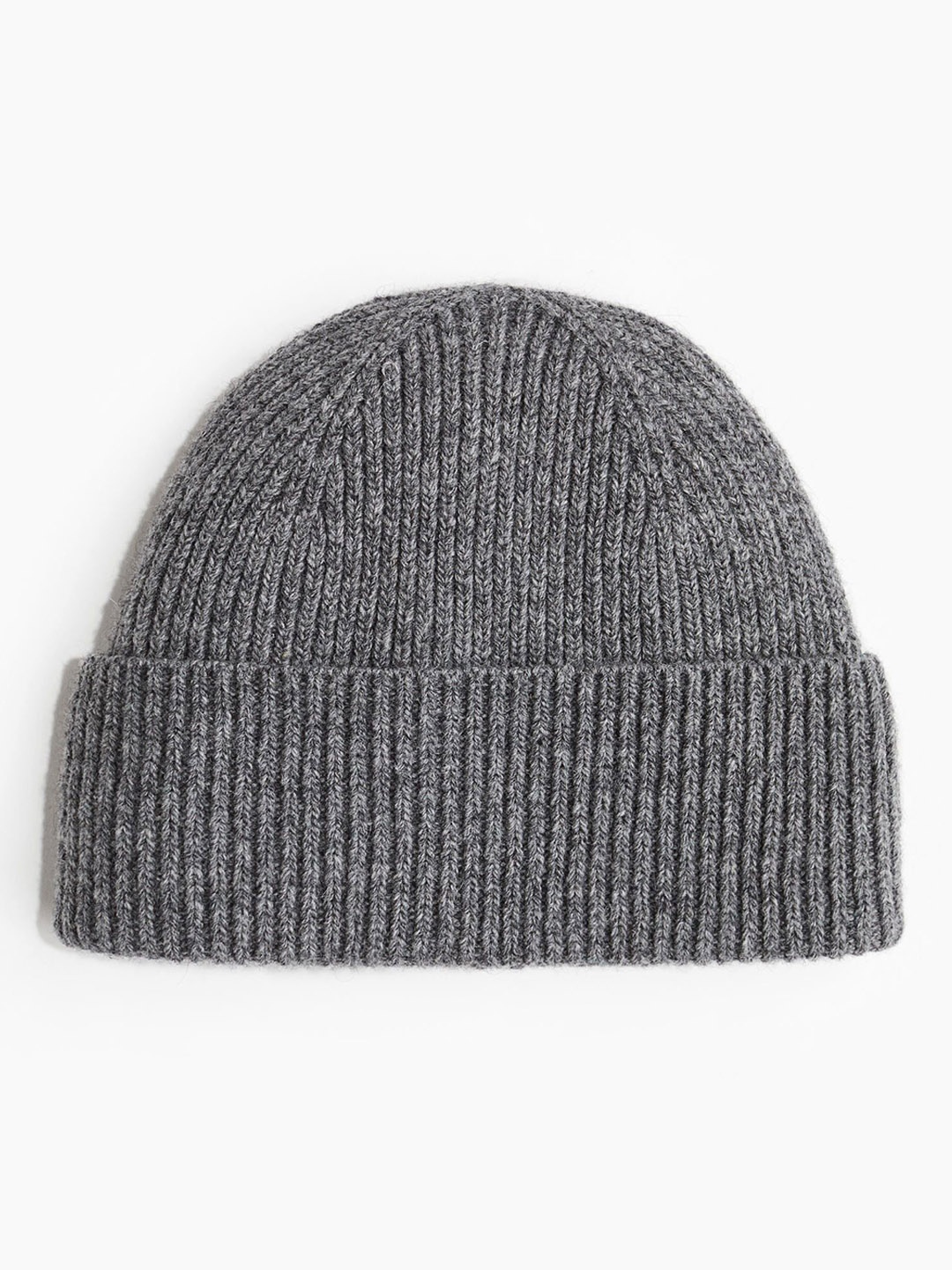 

H&M Men Rib-knit Wool-Blend Hat, Grey