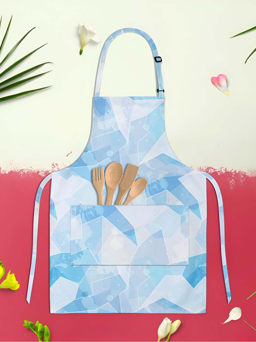 

ArtzFolio Kids Blue & White Printed Cotton Aprons