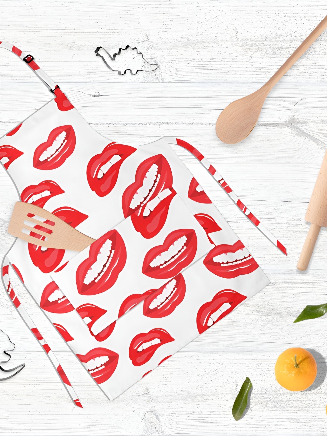 

ArtzFolio White & Red Printed Cotton Aprons