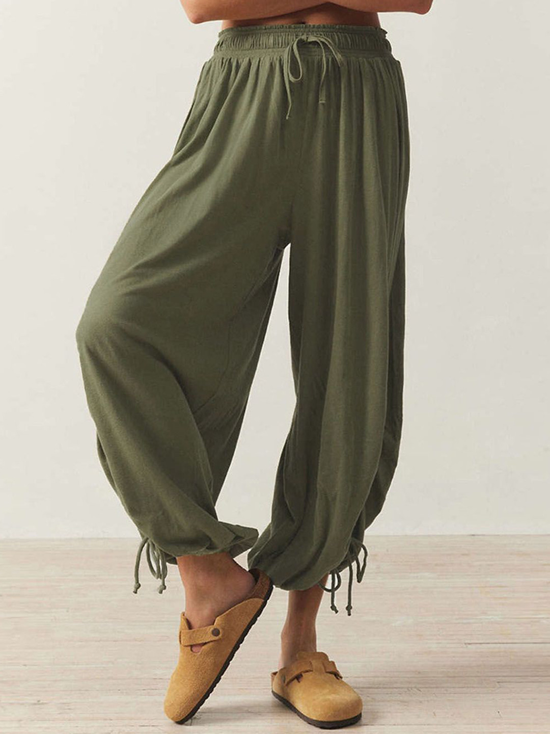 

StyleCast Women Loose Fit Joggers Trousers, Green